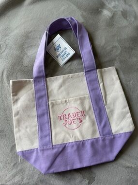 Trader Joe's Mini Lavender Canvas Tote